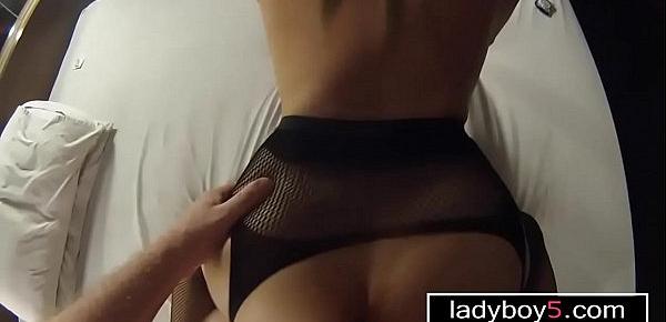 Big tits blonde ladyboy in ingerie blowjob and anal